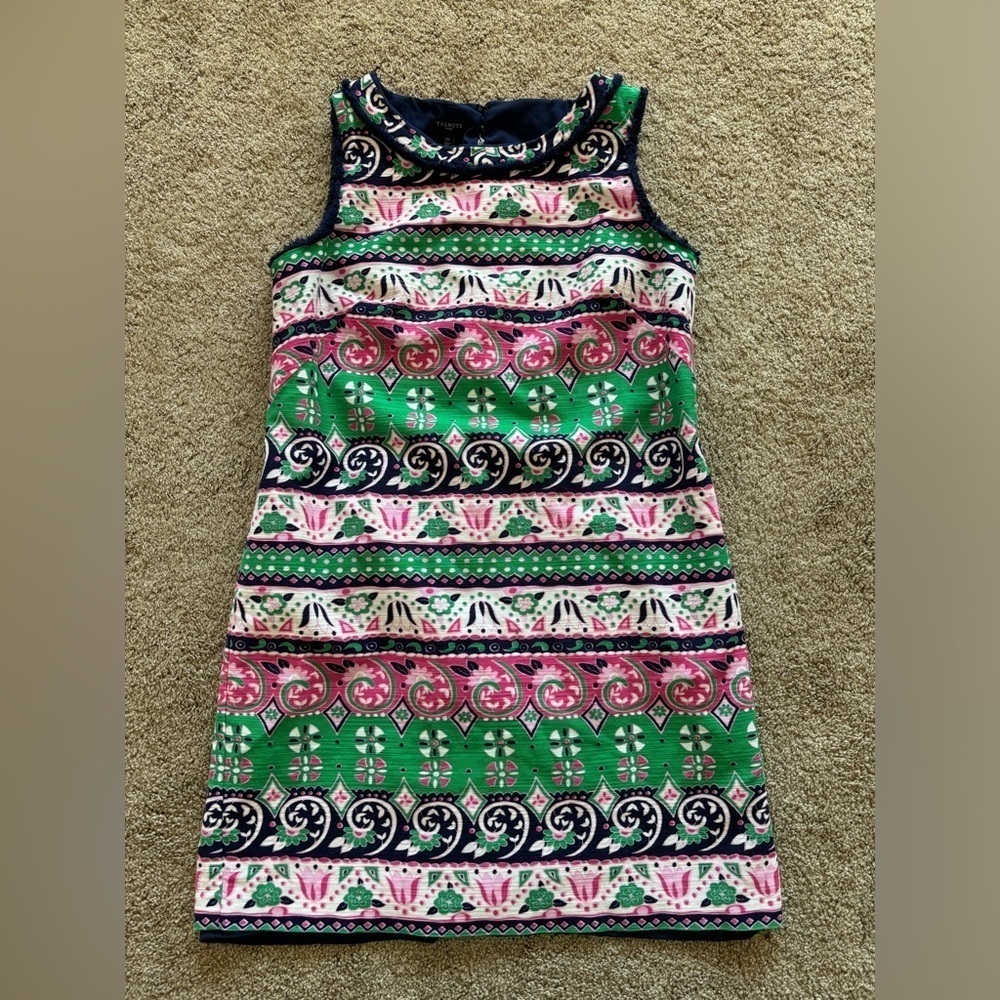Talbots 10 Petite Floral Colorful Shift Dress